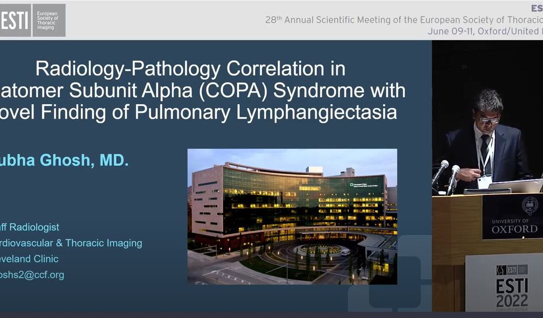 Radiology-Pathology Correlation in Coatomer Subunit Alpha (COPA) Syndrome with Novel Finding of Pulmonary Lymphangiectasia